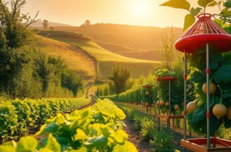 A sunlit field showcasing a variety of colorful produce growing naturally in a lush setting.