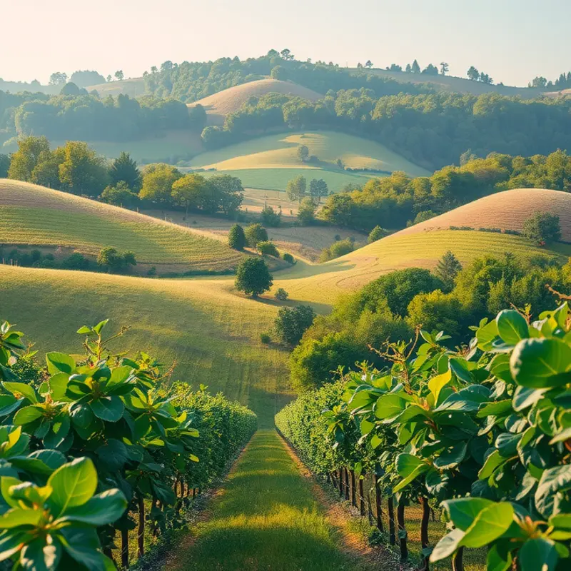 A sunlit field filled with vibrant vegetables and fruits, symbolizing freshness and abundance.