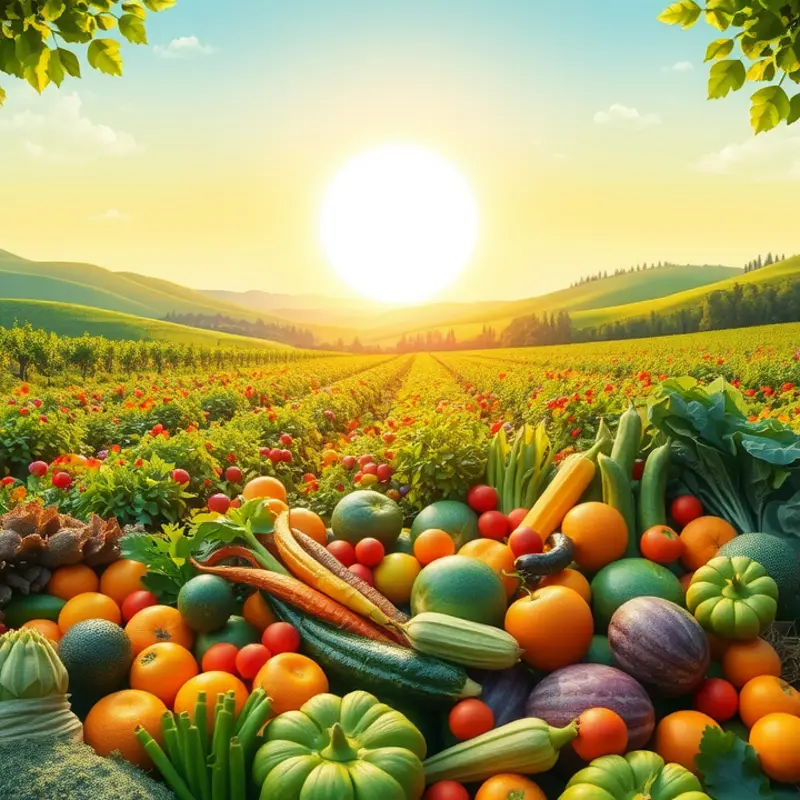 A vibrant field showcasing the abundance of fresh produce.