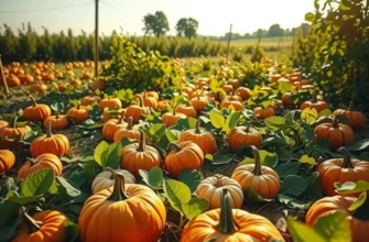 A bright field filled with pumpkins, symbolizing the natural essence of pumpkin oil.