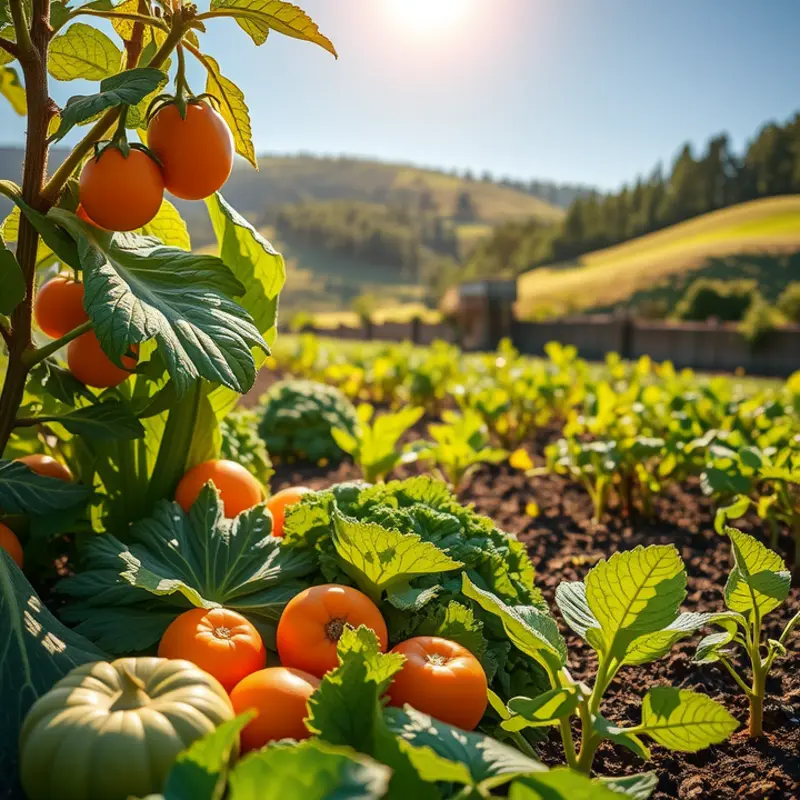 A picturesque view of a sunlit field filled with healthy produce.