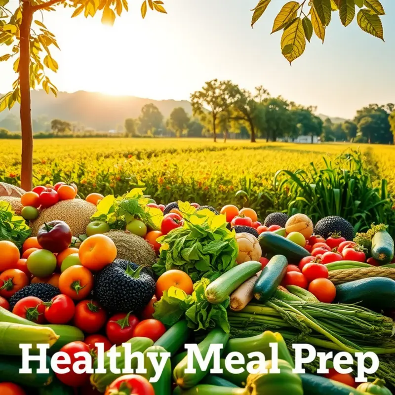 A vibrant sunlit field filled with fresh organic produce.
