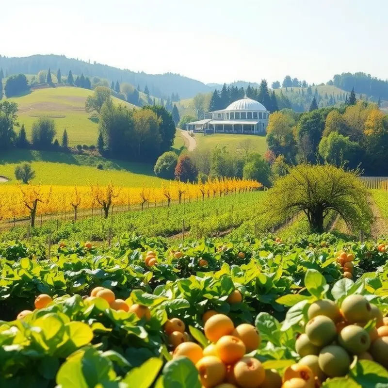 A sunlit field showcasing vibrant organic produce.