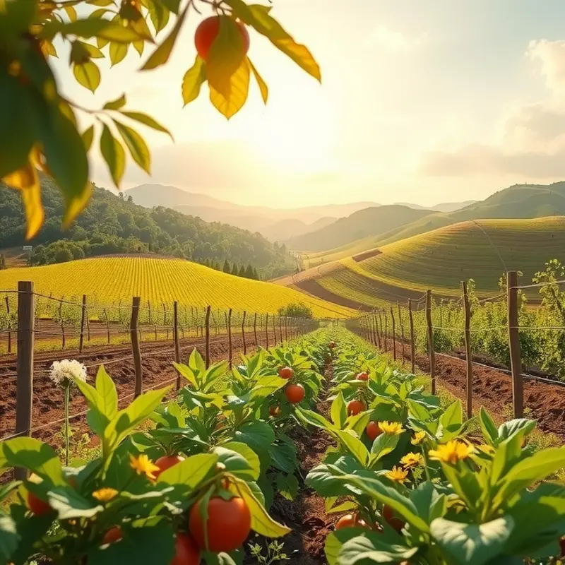 A tranquil sunlit field reflecting freshness and abundance.