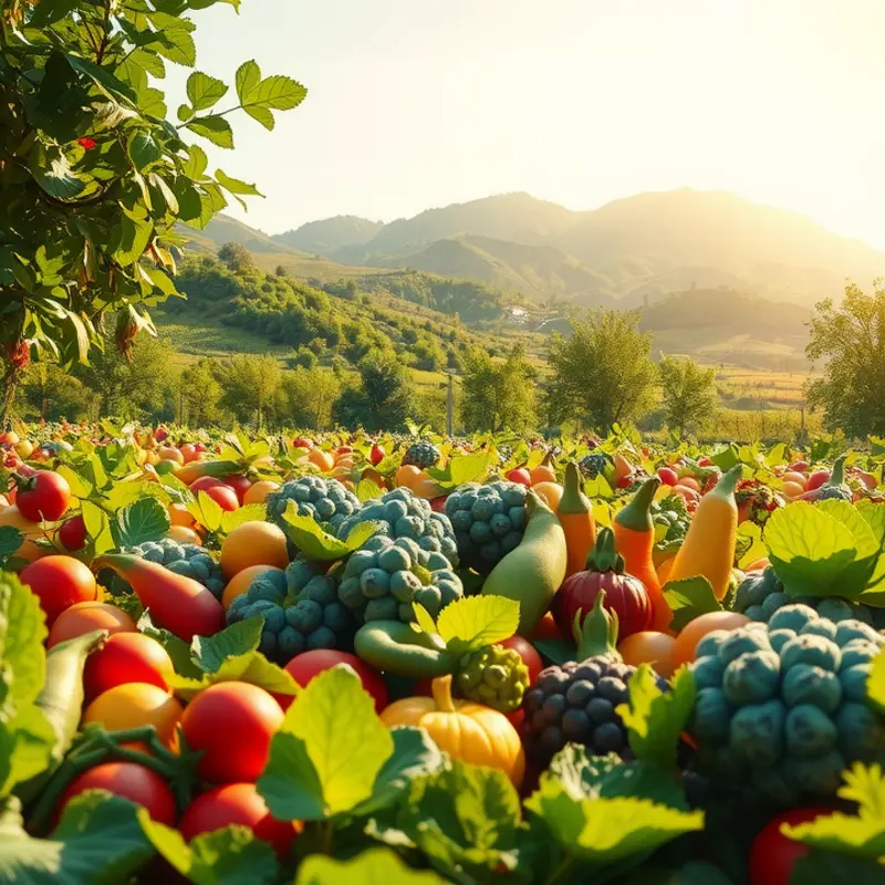 A sunlit field abundant with fresh produce, ideal for culinary inspiration.