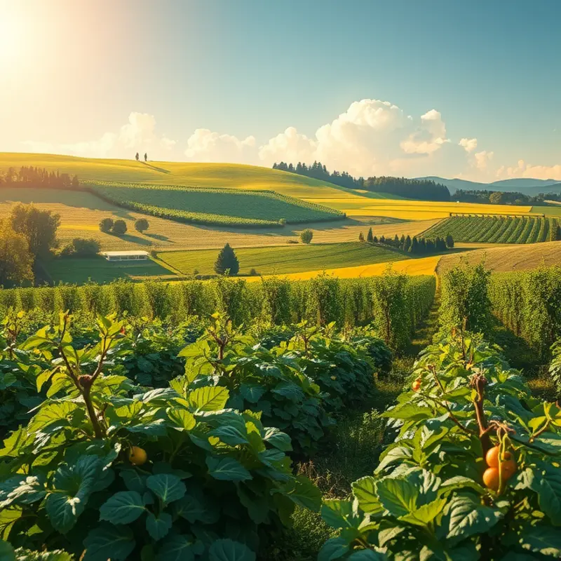 A sunlit field showcasing abundant organic produce, symbolizing the essence of meal planning and healthy eating.