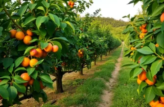 A lush sunlit field filled with fruits and vegetables, highlighting the connection between food and emotional health.