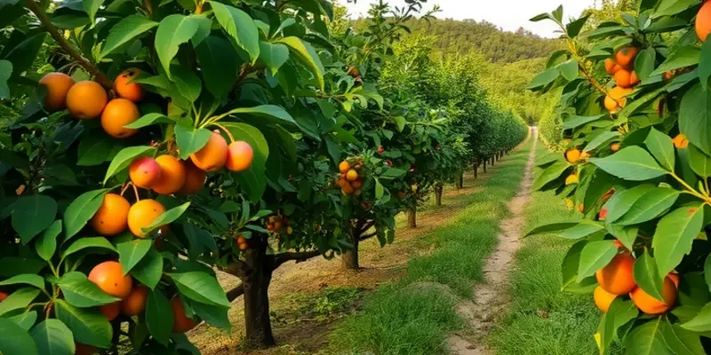 A lush sunlit field filled with fruits and vegetables, highlighting the connection between food and emotional health.