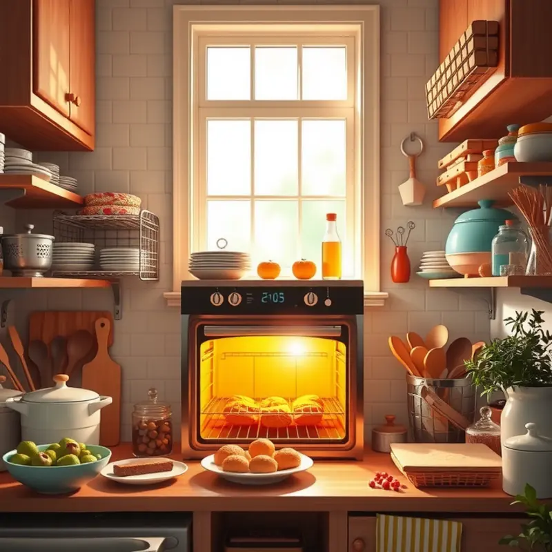 A sunlit kitchen filled with baking tools and fresh ingredients.