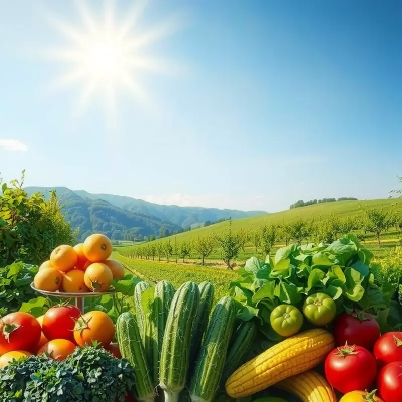 A picturesque Mediterranean orchard showcasing the richness of nature and healthy produce.