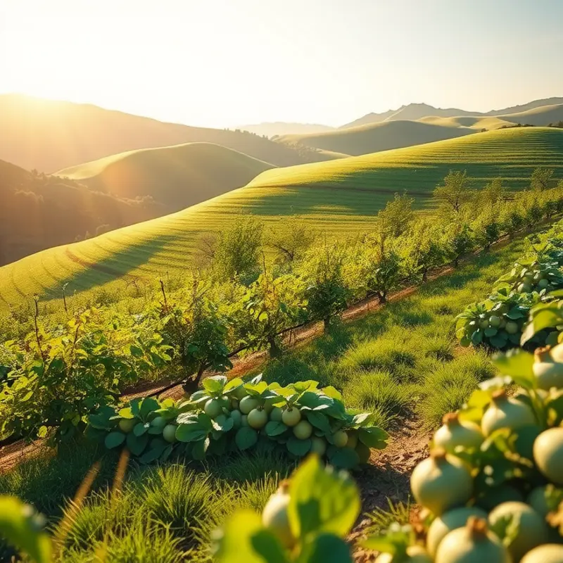 A sunlit field showcasing vibrant, healthy produce.