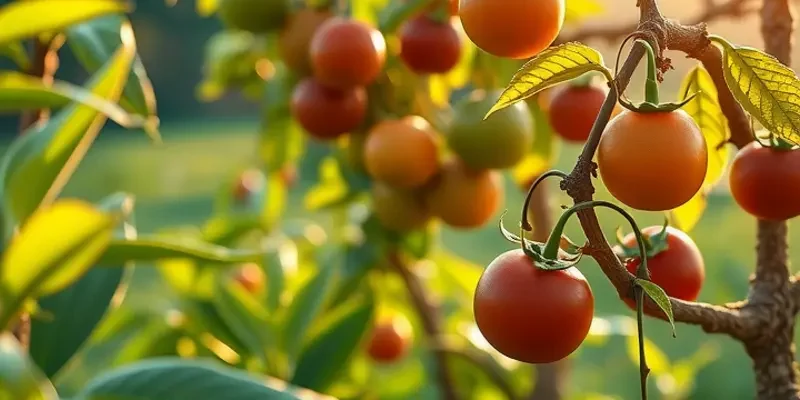 A bright and colorful orchard filled with fruits and vegetables, emphasizing the importance of healthy eating.