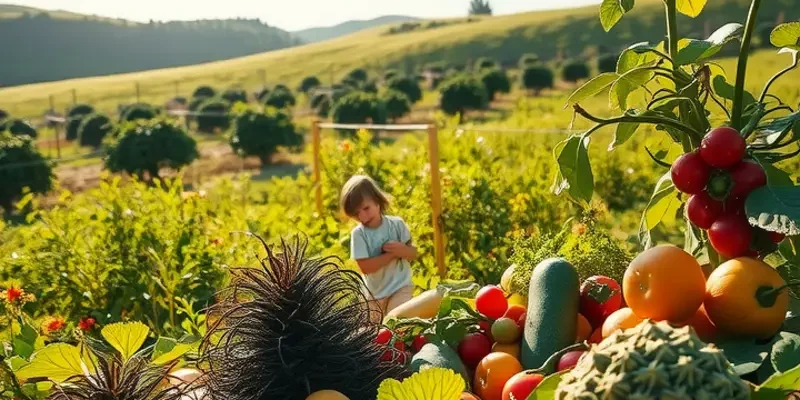 A picturesque field alive with organic fruits and vegetables illustrating the health-conscious essence of the AIP.