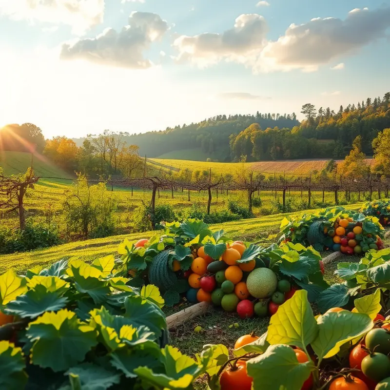 A vibrant, sunlit field showcasing the beauty of organic agriculture.