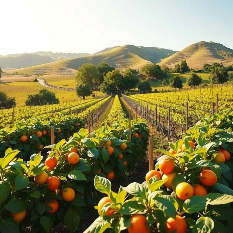 A vibrant sunlit orchard reflecting the freshness of organic produce.