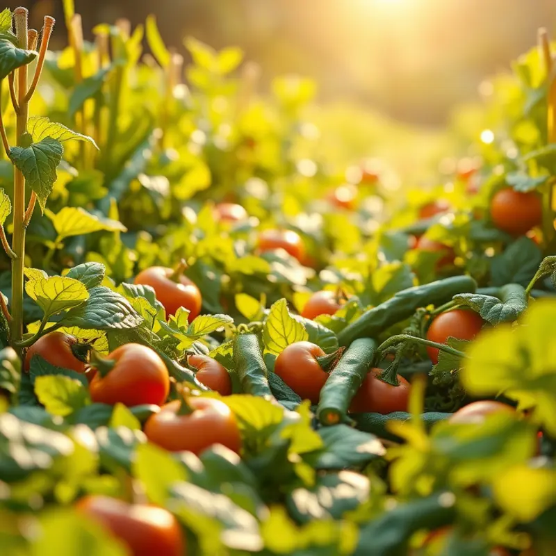 A thriving organic garden showcasing fresh produce.