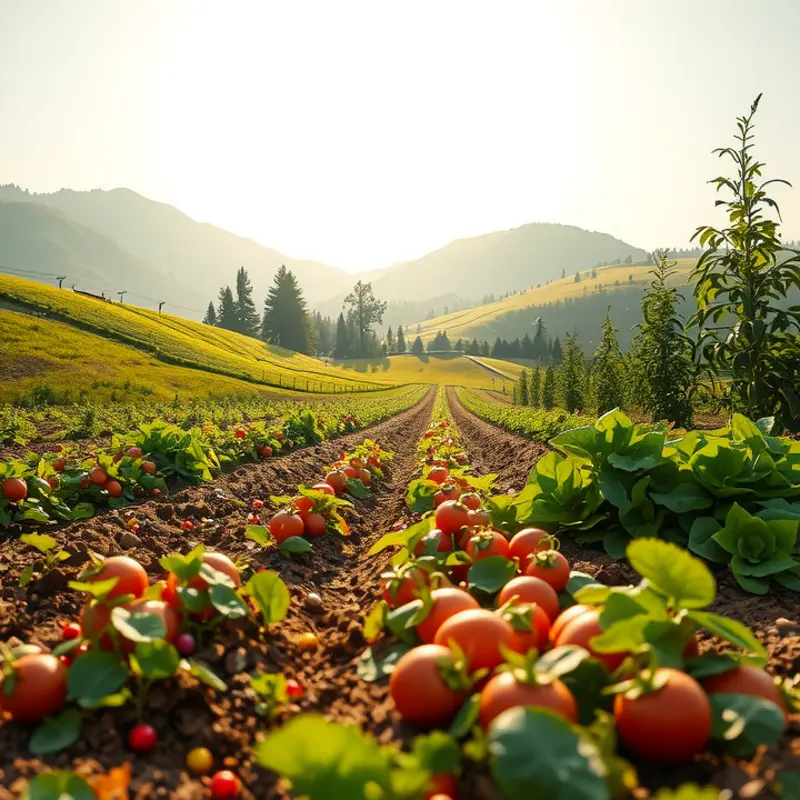 A vibrant sunlit orchard representing natural abundance.