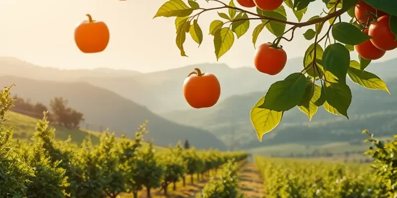 A beautiful, sun-drenched field filled with a variety of organic fruits and vegetables, representing fresh meal options.