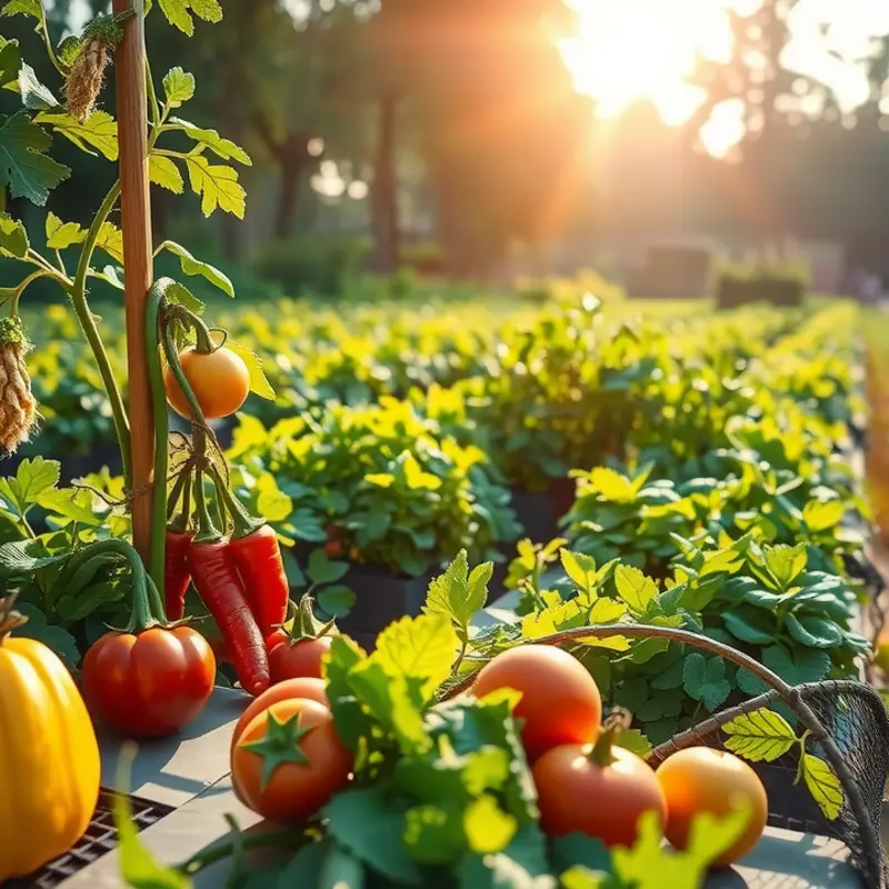 A vibrant field full of fresh vegetables, symbolizing abundance and healthy nutrition.