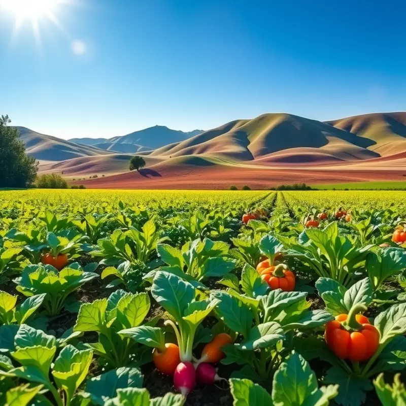 Vibrant vegetables thriving in a natural setting.