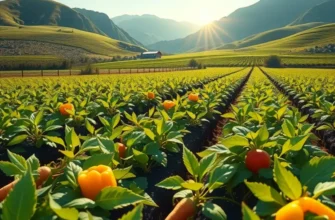 A scenic view of an organic vegetable field, emphasizing the natural beauty and diversity of healthy produce.