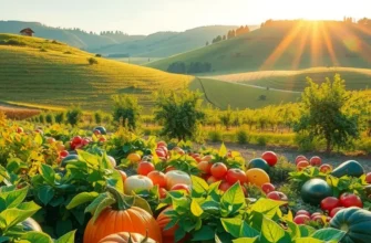A beautiful garden scene showcasing a variety of fresh vegetables in a natural setting.