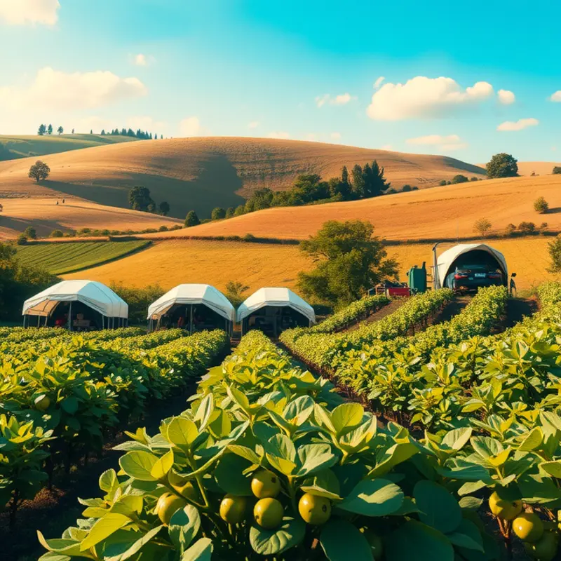 A bountiful field filled with vibrant organic produce.