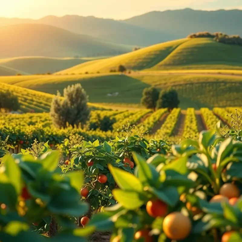 A serene landscape showcasing the beauty of organic farming.
