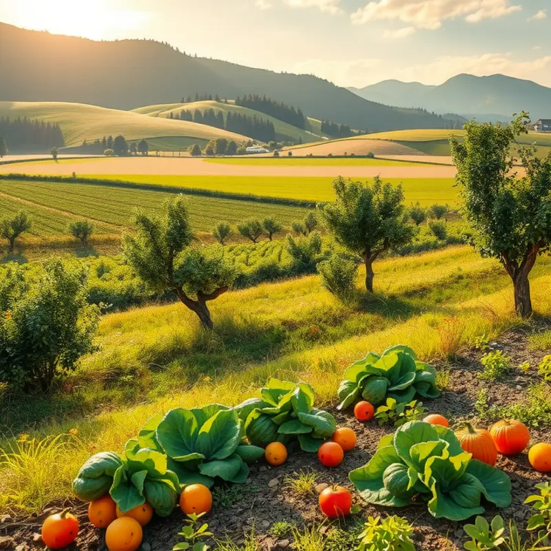 Vibrant field showcasing fresh, organic produce.