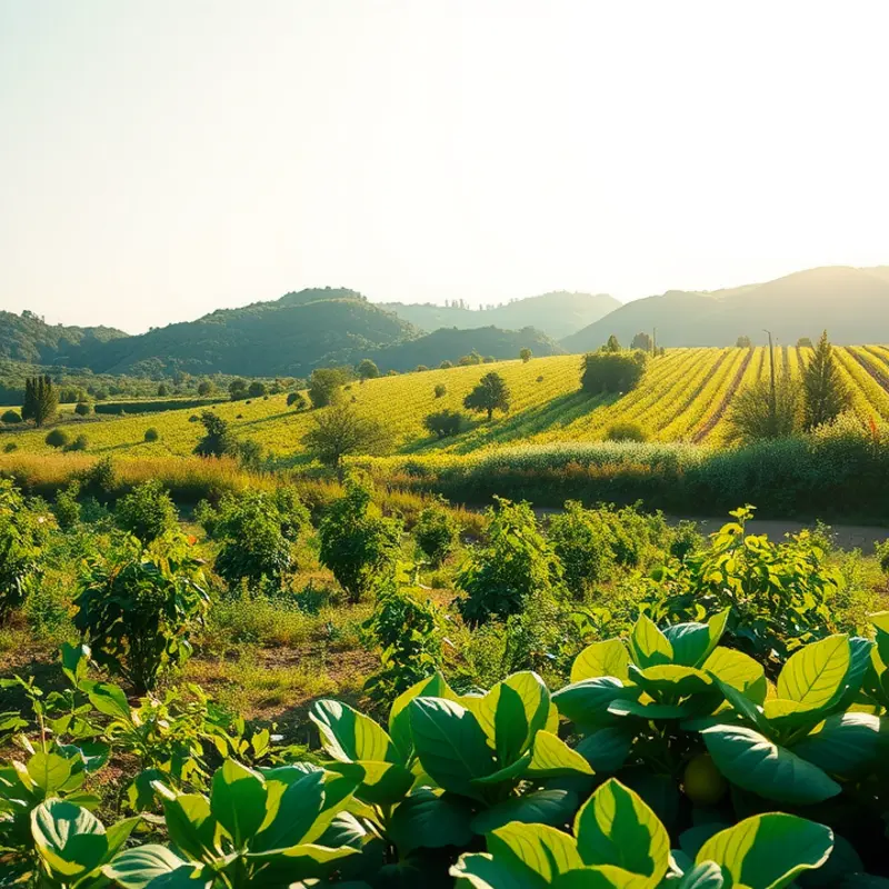 A bountiful field filled with vibrant organic produce.