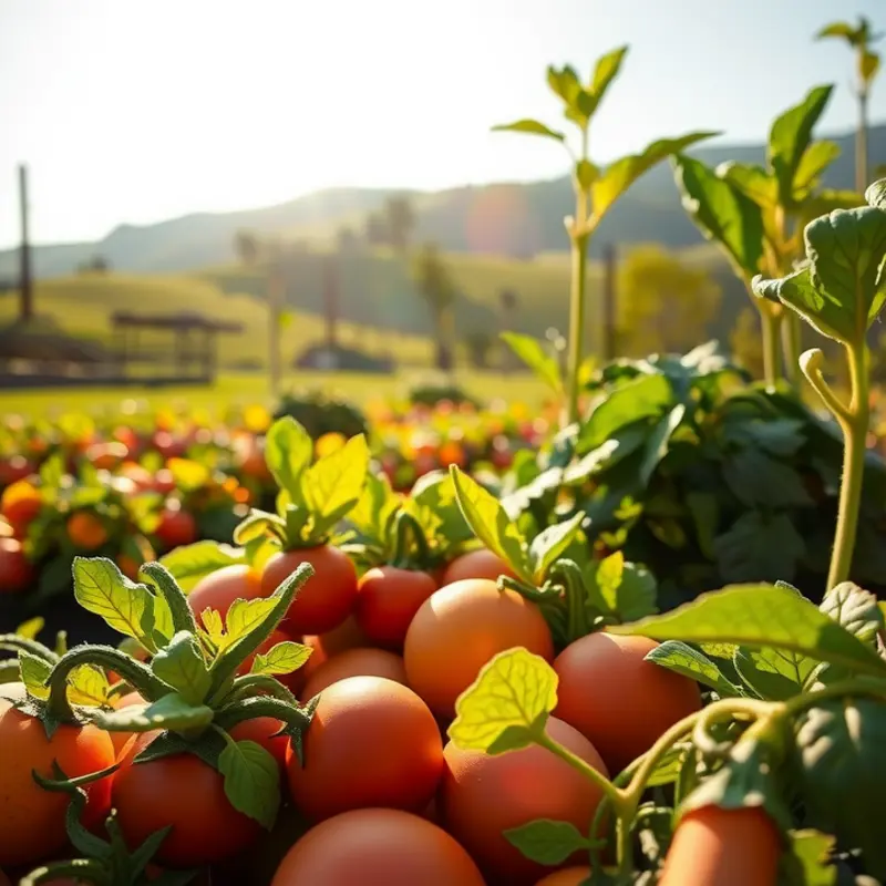 A picturesque landscape representing the natural abundance of organic produce.