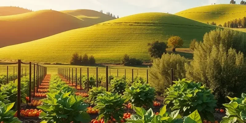 A sunlit field showcasing organic produce, reflecting the deep-rooted connections between nature and tea traditions.
