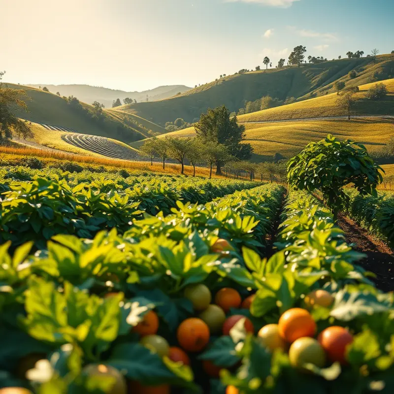 A serene sunlit orchard showcasing nature’s abundance.