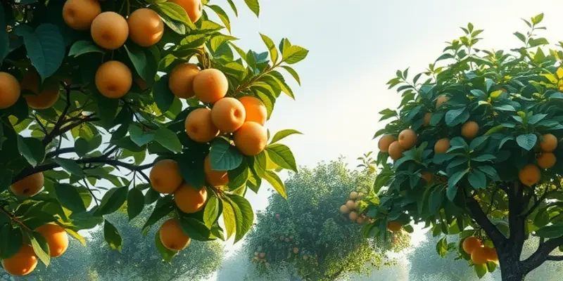 A vibrant field full of organic fruits and vegetables basking in sunlight, representing the natural resources for traditional drinks.