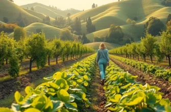A bright and healthy landscape rich in tropical fruits and vegetables in nature.