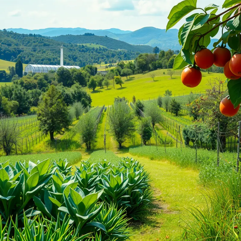 A vibrant landscape of tropical fruits flourishing in nature.