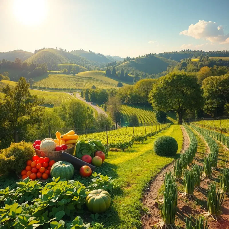 A sunlit orchard representing natural, healthy nutrition.