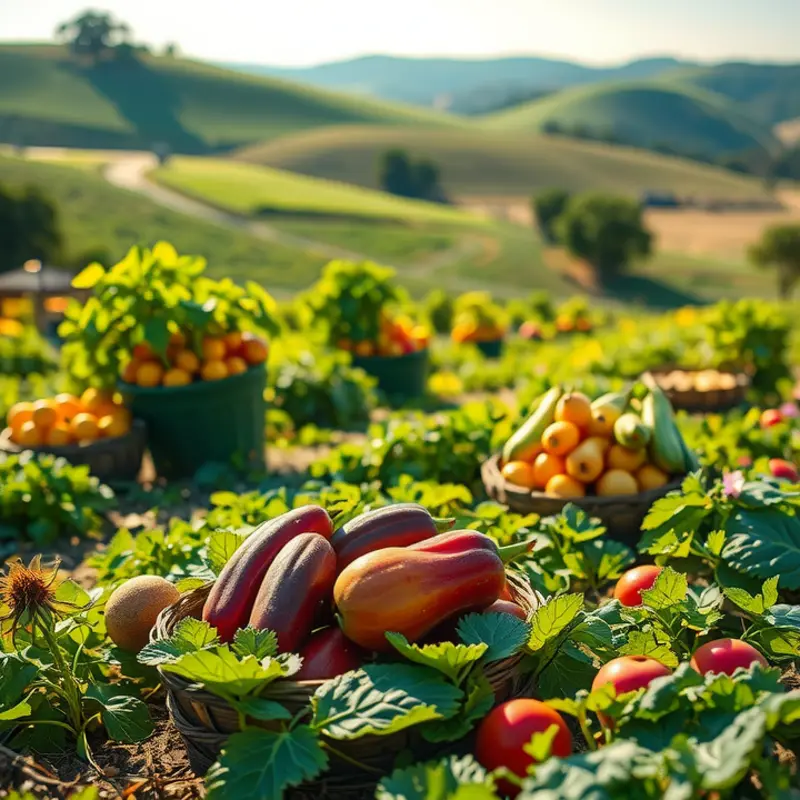 An idyllic view of nature’s bounty, representing fresh and wholesome produce.