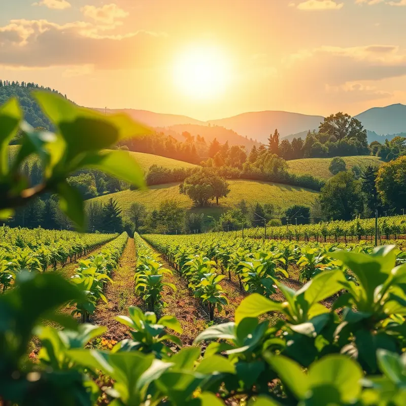 An organic landscape illustrating the freshness of naturally grown produce.