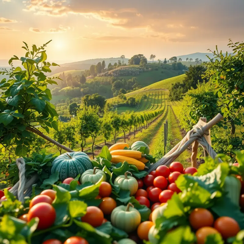 A sunlit field of vibrant vegetables signifying the foundations of a low-carb diet.