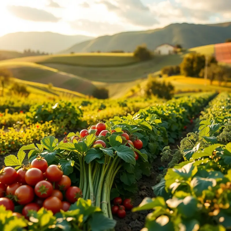 A glimpse into a vibrant, natural landscape filled with organic produce.