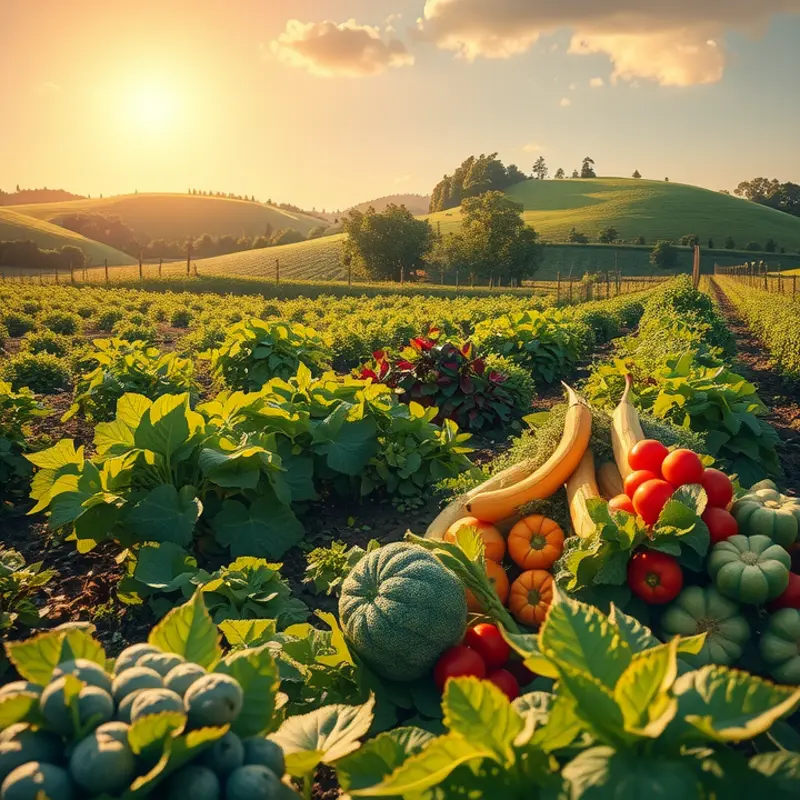 A serene landscape emphasizing natural organic abundance.