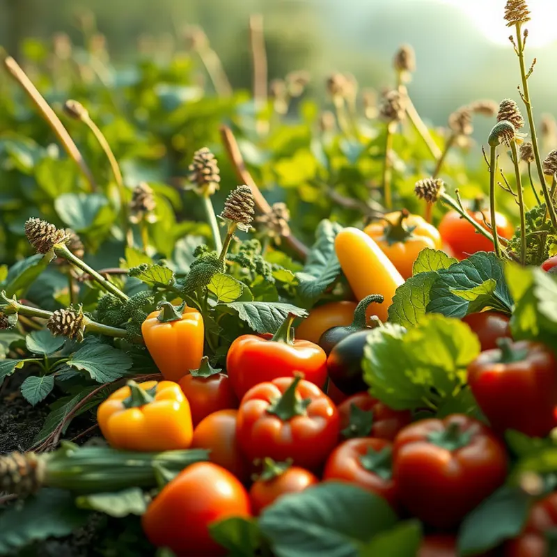 A vibrant scene showcasing a healthy landscape filled with various produce.