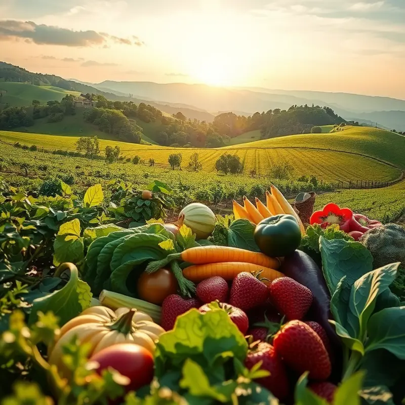 A serene landscape highlighting the abundance of nutritious produce.