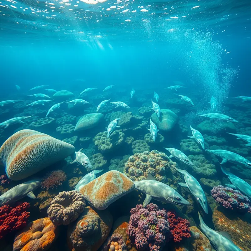 A serene underwater ecosystem, crucial for sustainable seafood.