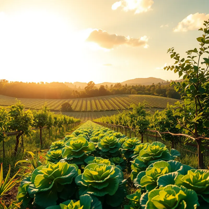 A tranquil sunlit field representing the abundance and natural beauty of nutritious food.