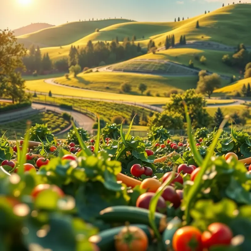 A vibrant scene of healthy produce in a sunlit orchard.