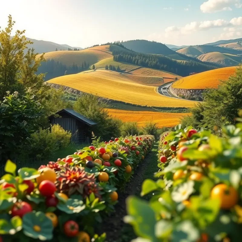 A sunny orchard representing nutritious sources of saturated fats.