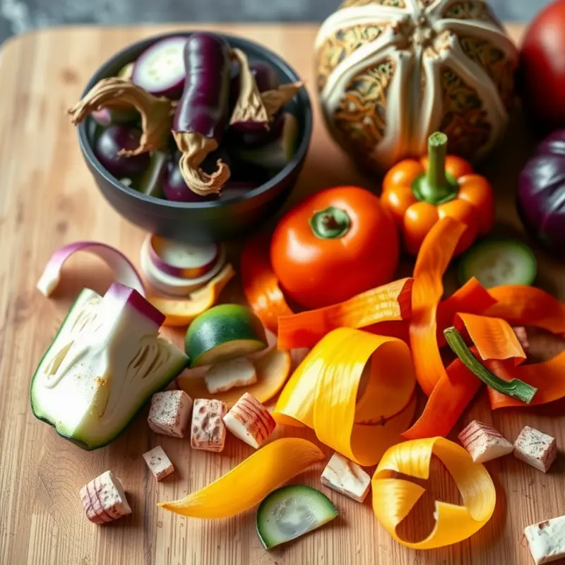 Fresh vegetable scraps ready for use.