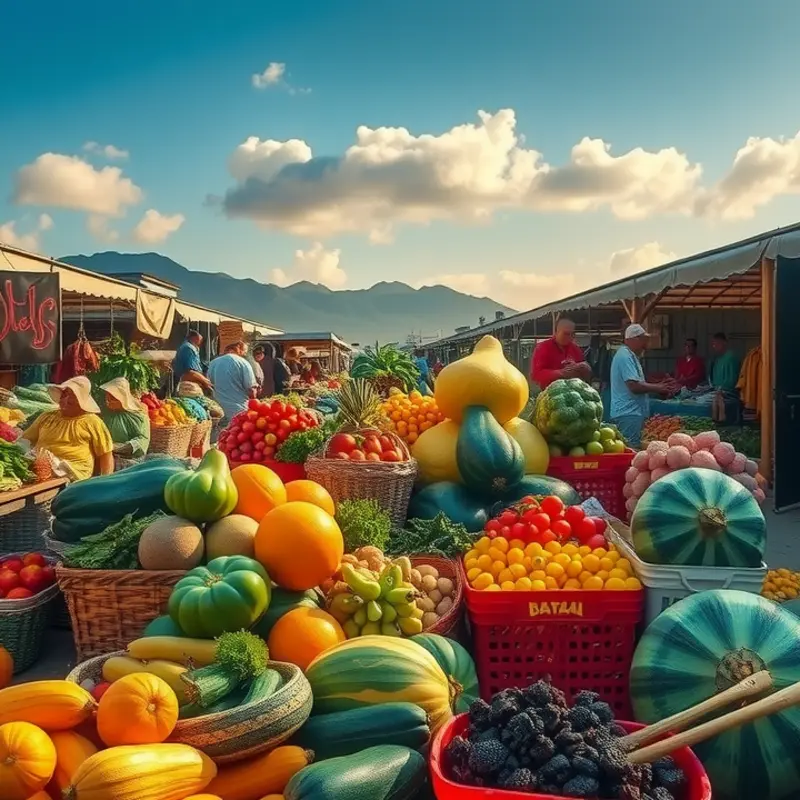 An array of vibrant vegetables and spices representing Indian street snacks.